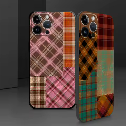 Ins Grid pattern design Phone Case for Samsung Galaxy S20 FE S25 S23 Ultra S22Plus S22 S24 Ultra S21 Soft Cover