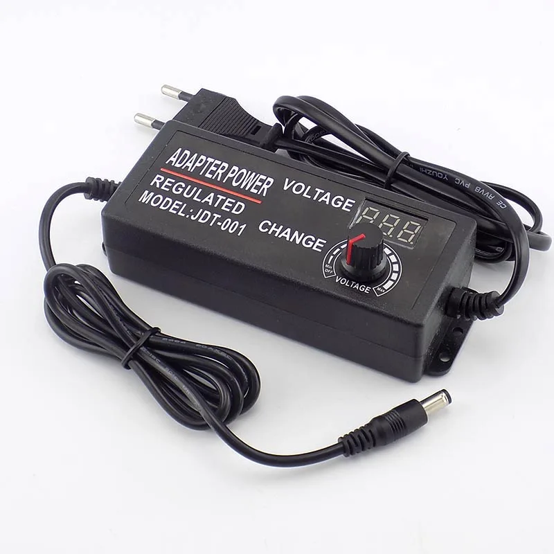 قابل للتعديل محول الطاقة التيار المتناوب 100-220 فولت إلى تيار مستمر 3-12V5A كاميرا تلفزيونات الدوائر المغلقة امدادات الطاقة لشريط Led ضوء عرض شاحن الشاشة 5.5*2.5 مللي متر