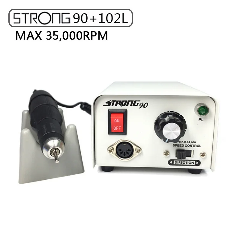 Strong 90 65W Control Box Strong 210 35K 102L Handpiece for Manicure Pedicure Nail Drill Apparatus for Manicure Machine Tool