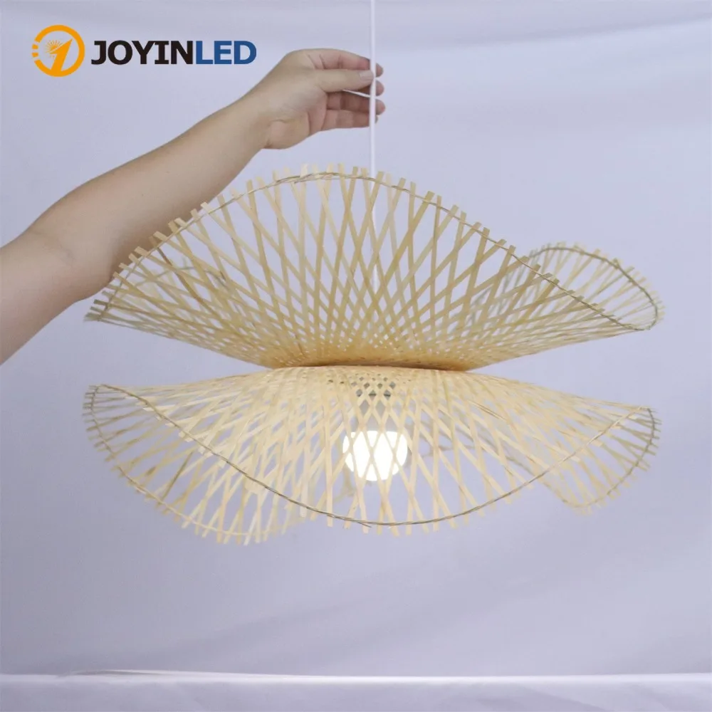 

JOYINLED бамбуковый натуральный плетеный подвесной светильник, подвесной абажур для гостиной, спальни, декоративное освещение, ручная работа