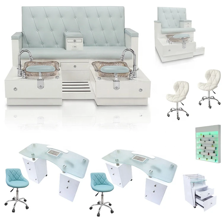 Furniture nail salon pedicure chair and manicure table set meter nail table