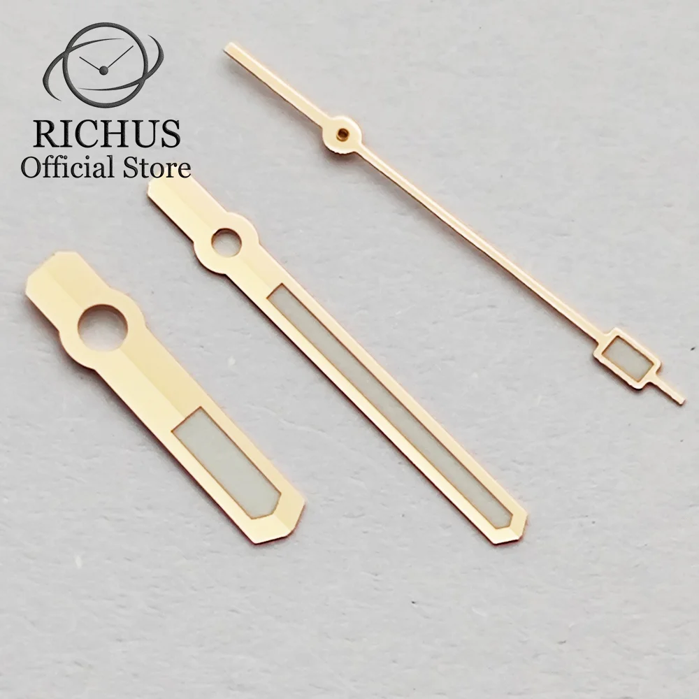 ريتشوس الفضة الأزرق الذهب بندقية روز الذهب ساعة الأيدي الأخضر مضيئة صالح NH35 NH36 ساعة يد تعمل بالحركة اكسسوارات أجزاء