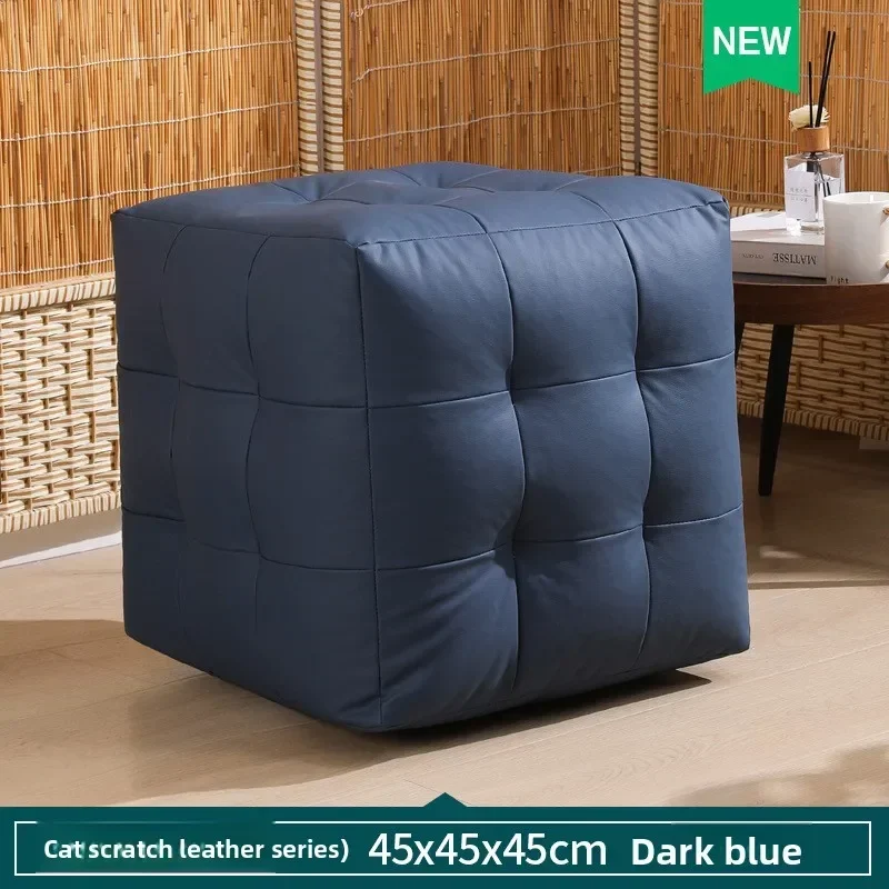 Rubik's Cube Stool Square Sofa Stool Living Room Bedroom Bed Head  Tail Change Shoes Leather Small Sitting Dump Foot Low Stool