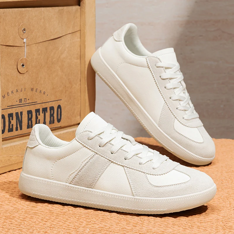 

Summer Trendy Retro Men's Casual Sneakers Versatile Comfortable Patchwork Training Shoes Round Toe Lace-Up Flats Sports Shoes