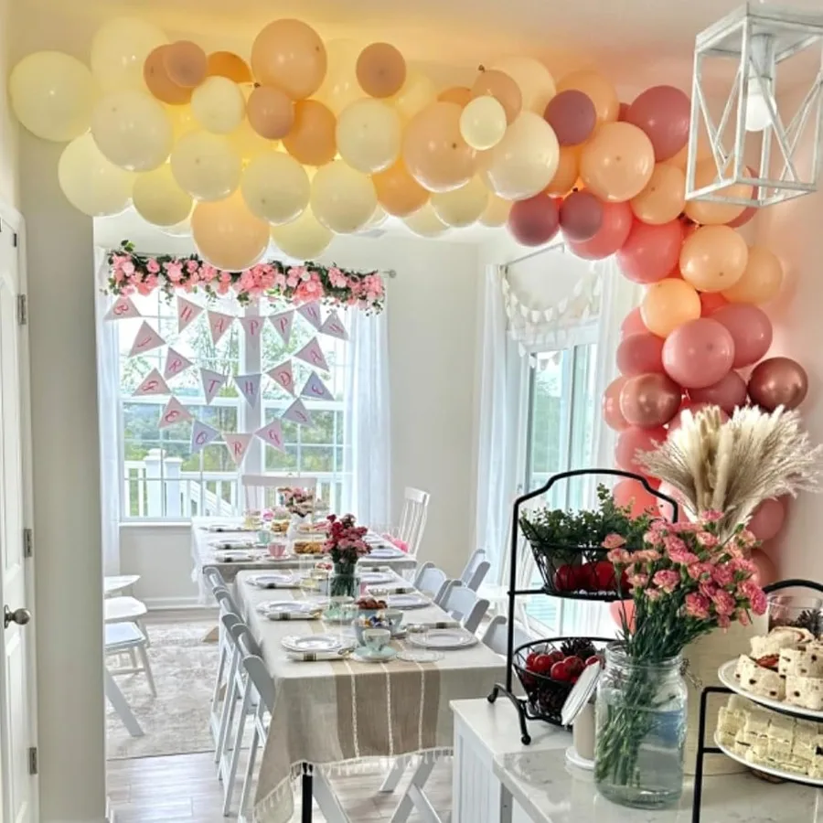 レトロなブラッシュピンクの風船60個パック、12インチのダスティピンク、メタリッククローム、ローズゴールド、ホワイトサンド、ヌードの風船、ブライダル、ベビーシャワー用