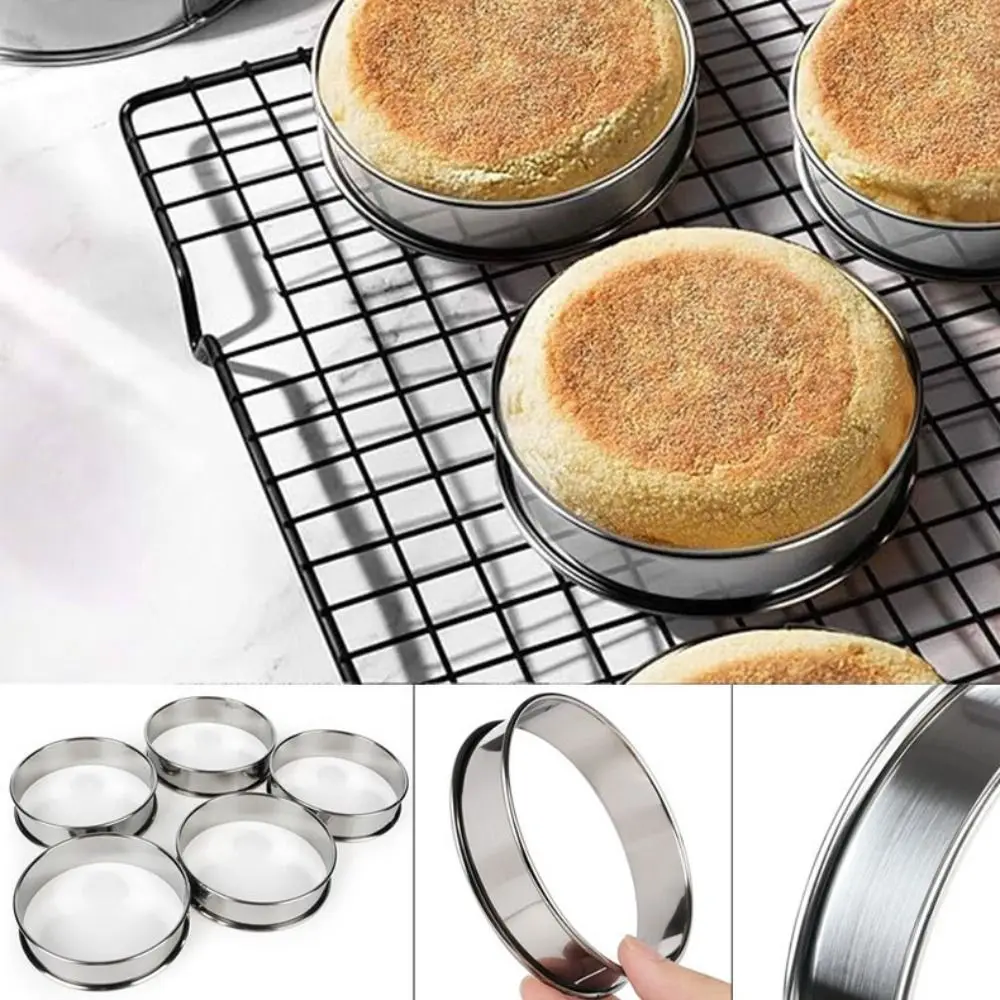 

Round Chiffon Cake Mold - Double Rolled Edge Non-Stick Tart Ring, Aluminum Alloy Mousse/Biscuit Mold (Oven & Freezer Safe)