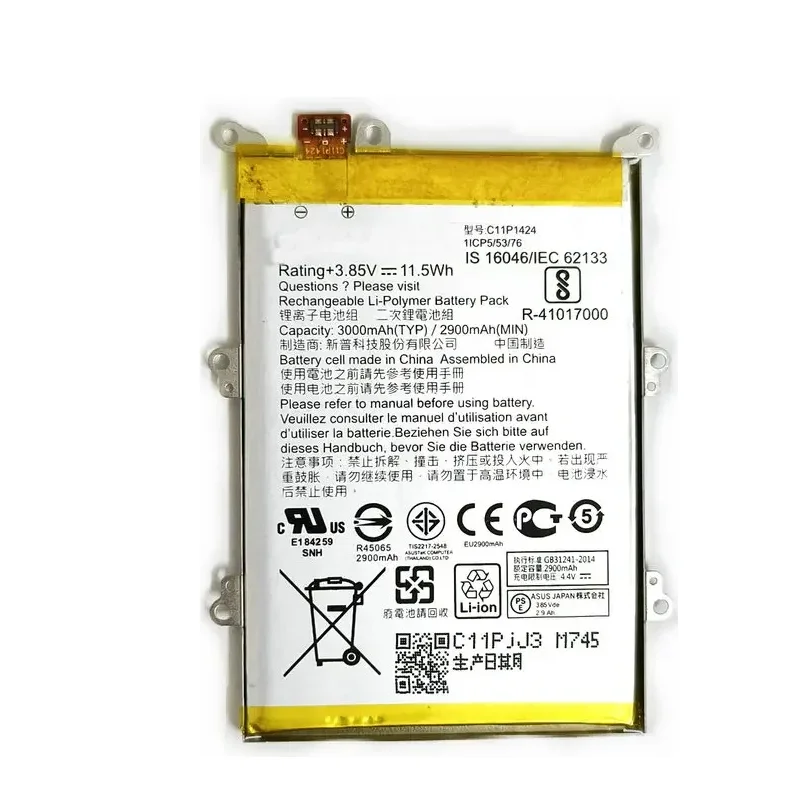 2024 3.85V 3000mAh C11P1424 Battery for Asus ZenFone 2 Z008D ZE551ML ZE550ML Z00AD ZenFone2 5.5inch  Mobile Phone New
