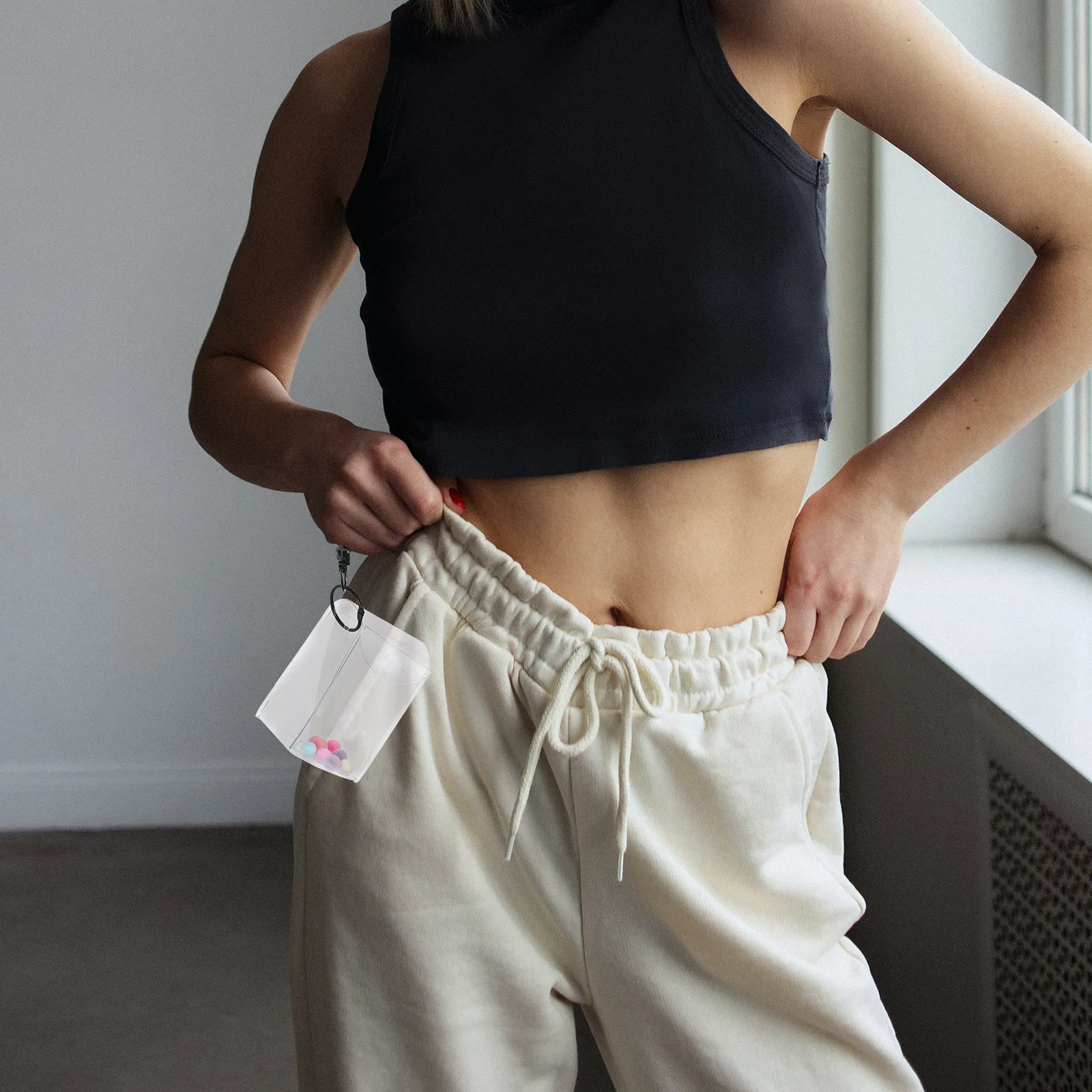 

Мини-прозрачная сумка-органайзер для хранения, подвесная сумка для переноски, брелок, портативный прозрачный футляр для демонстрации фигурок, органайзер большой вместимости