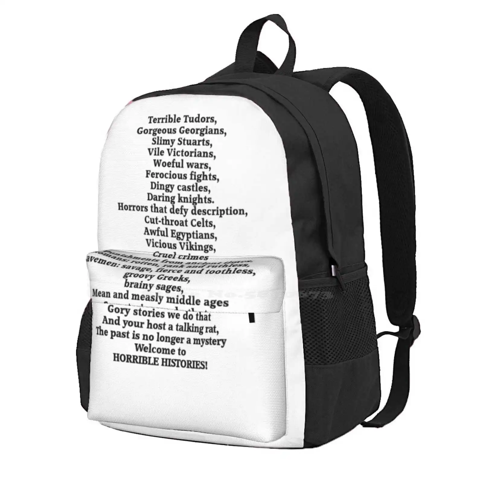 Horrible Histories Theme Song Hot Sale Schoolbag Backpack Fashion Bags Terrible Gorgeous Slimy Stuarts Vile Victorians Woeful