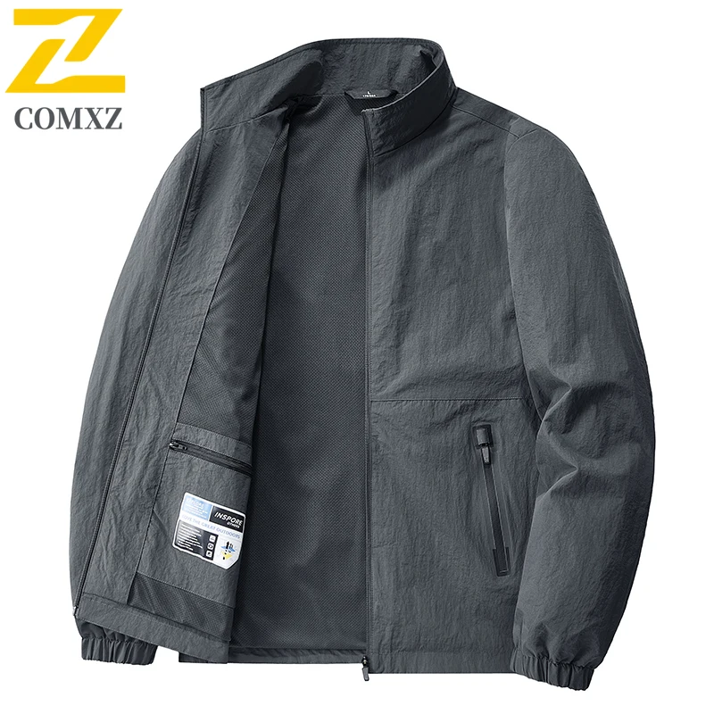 2025 New Spring Autumn Jacket Men's High Quality Loose Solid Color Wear-resistant Work Windbreaker Outdoor Casual Fishing Coat