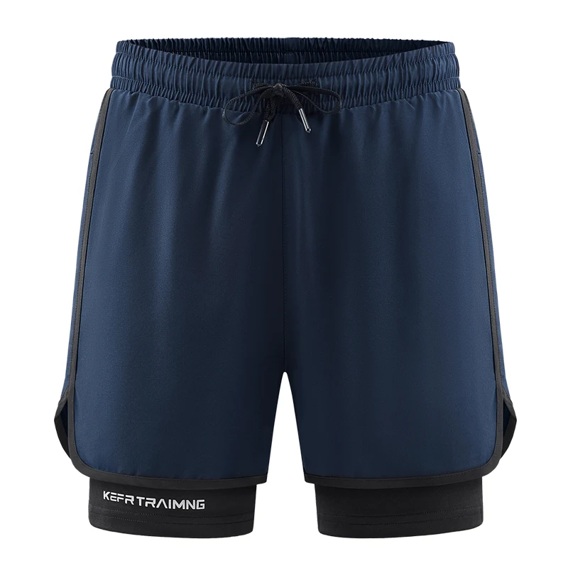 Shorts de sport d'été faux deux pièces, pour hommes et femmes, séchage rapide, trois quarts de long,