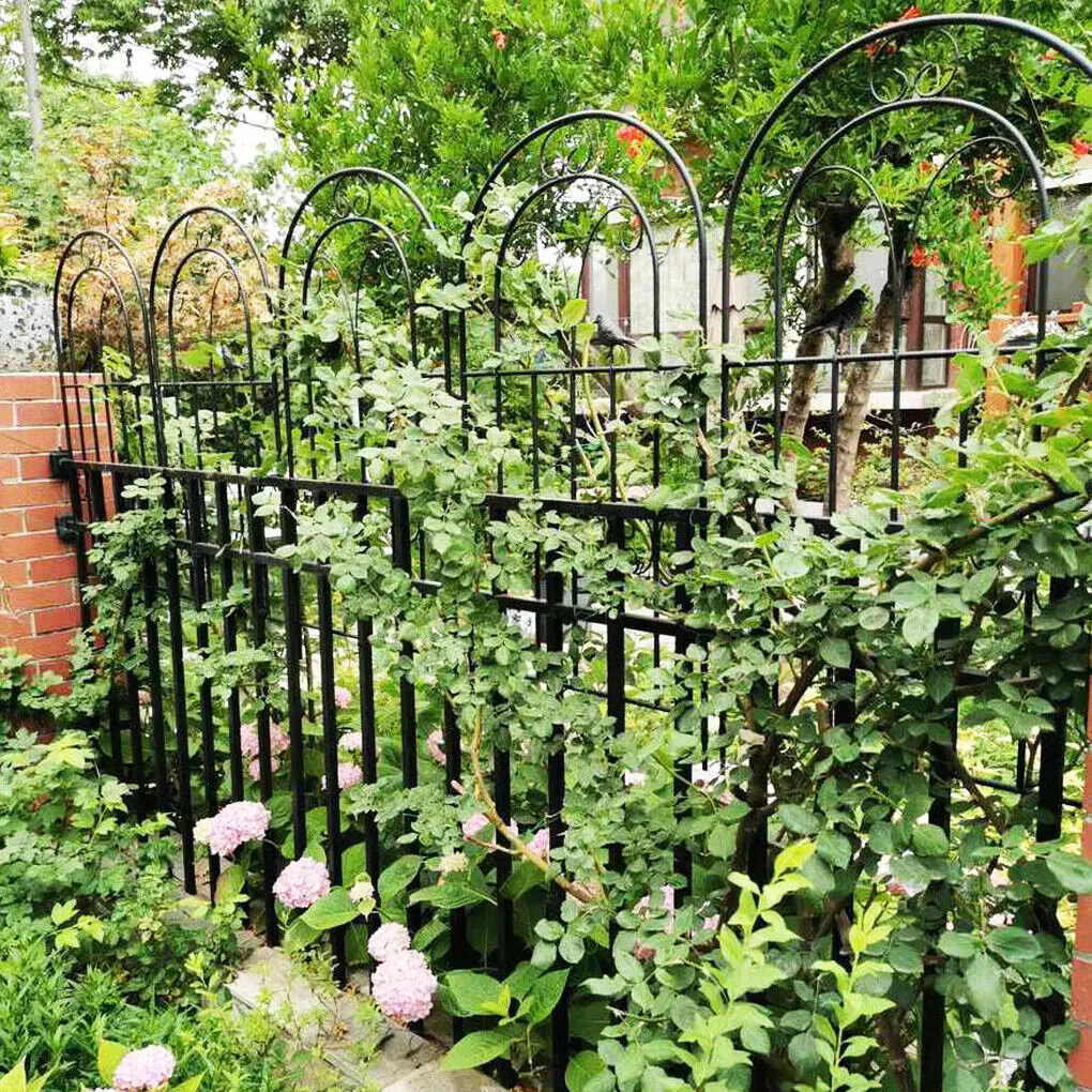 2PCS Metal Garden Trellis Fence for Outdoor 83 Inch Table Anti-Rust Climbing Plant Flower Panels Screen Edge Border