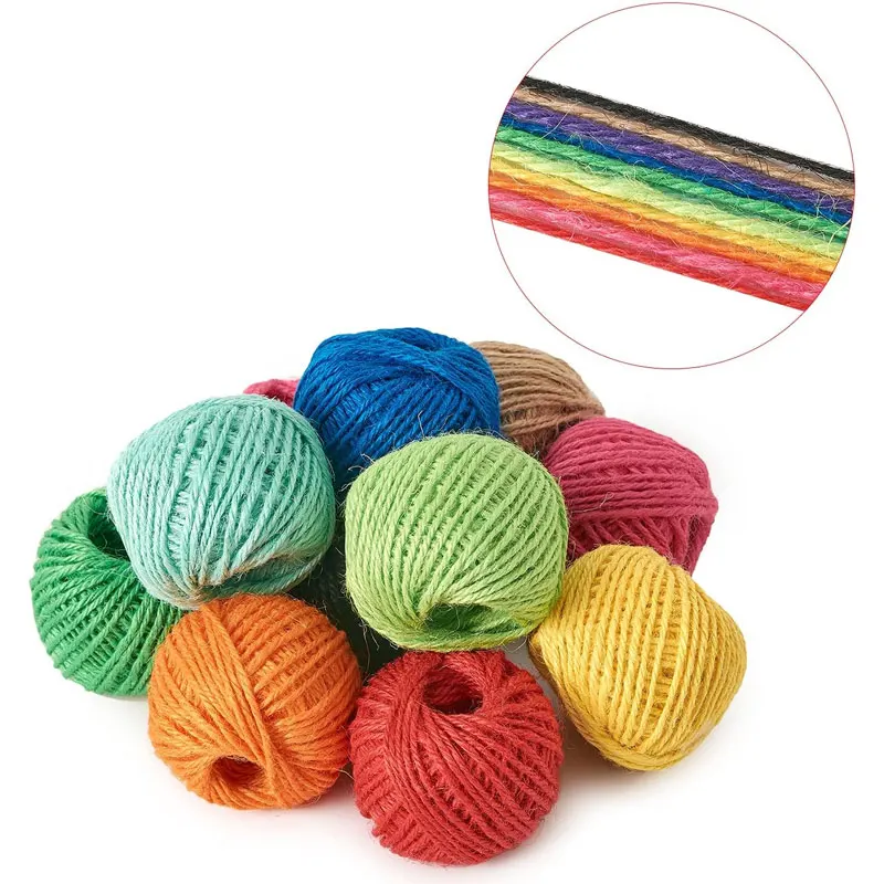 

100 Yard Colorful Jute Twine Macrame Cord Crafts DIY Colored Thread Cord Twisted Twine Handmade Sewing Home Wedding Decoration