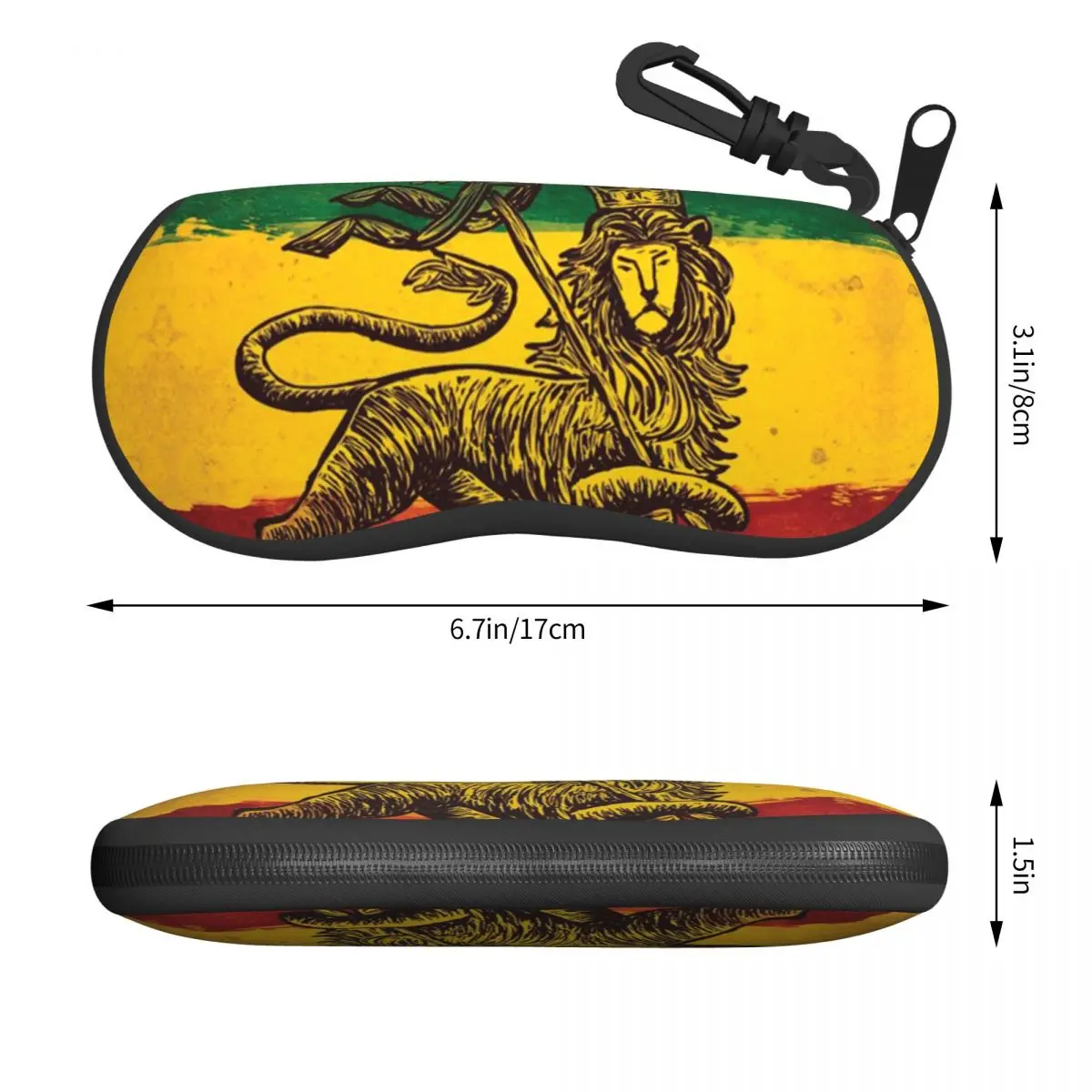 Jamaican Rasta Flag Sunglasses Soft Case Neoprene Zipper Jamaica Pride Shell Eyeglass Case Custom Protective Box For Glasses