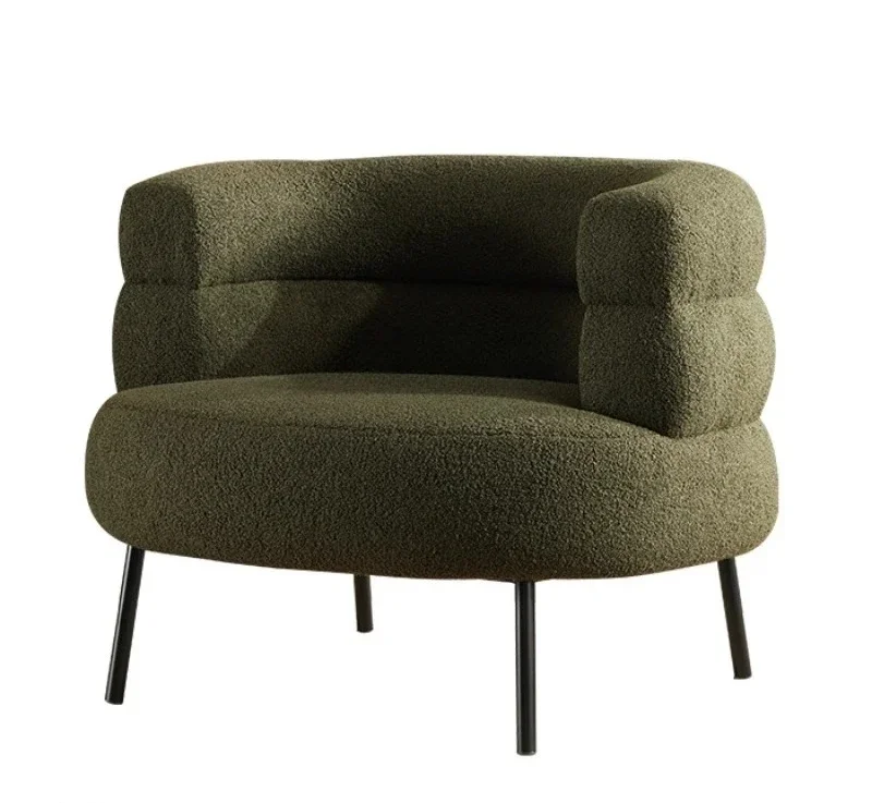 TTNordic Living Room, Designer Lamb Wool Sofa, Medium Antique Italian Leisure Chair, White Single Sofa53