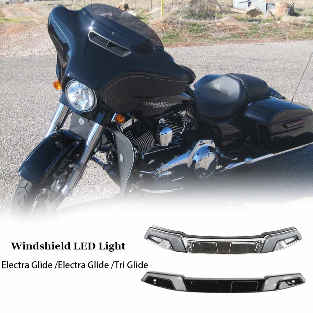 For Harley Touring Electra Glide Ultra Classic FLHTCU/I 2014-2019 Motorcycle Accessoies LED Windshield Trim Lights Decorative