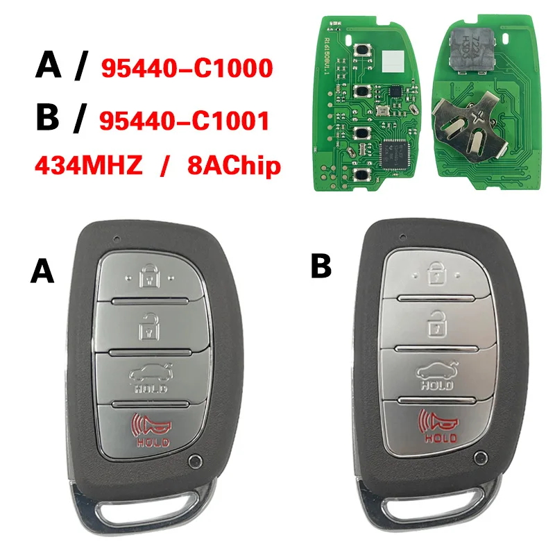 DIYKEY For Hyundai Sonata 2015 2016 2017 Smart Car Key 433Mhz 8A Chip Fcc ID CQOFD00120 P/N 95440-C1001 95440 C1000