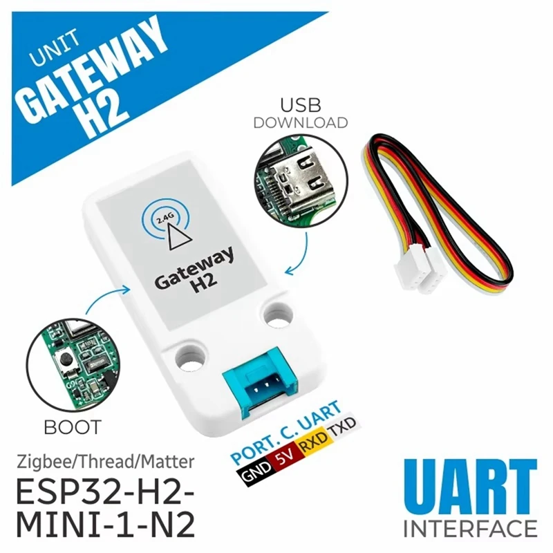 Unit Gateway H2 ESP32-H2 Thread/Zigbee Gateway Unit Support ZigBee Thread Matter Protocol for Smart Home-ABFB