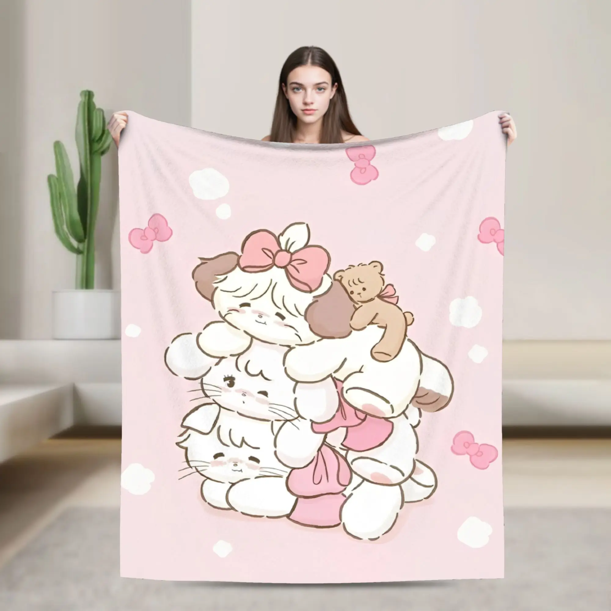 Mikkos  Cartoon Fuzzy Blankets Awesome Throw Blankets for Home 150*125cm Bedspreads,