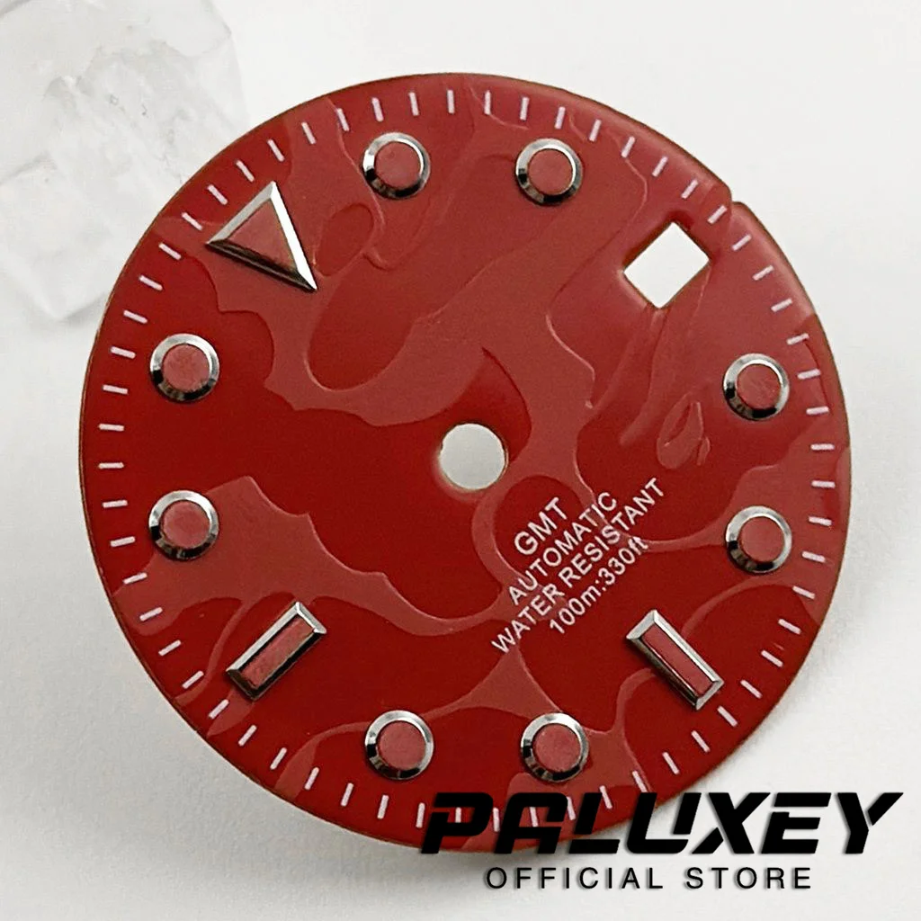 NH35 29mm Black Blue Red Orange Watch Dial Green Luminous For NH34 NH35 Movement Watch Faces Replacement Parts