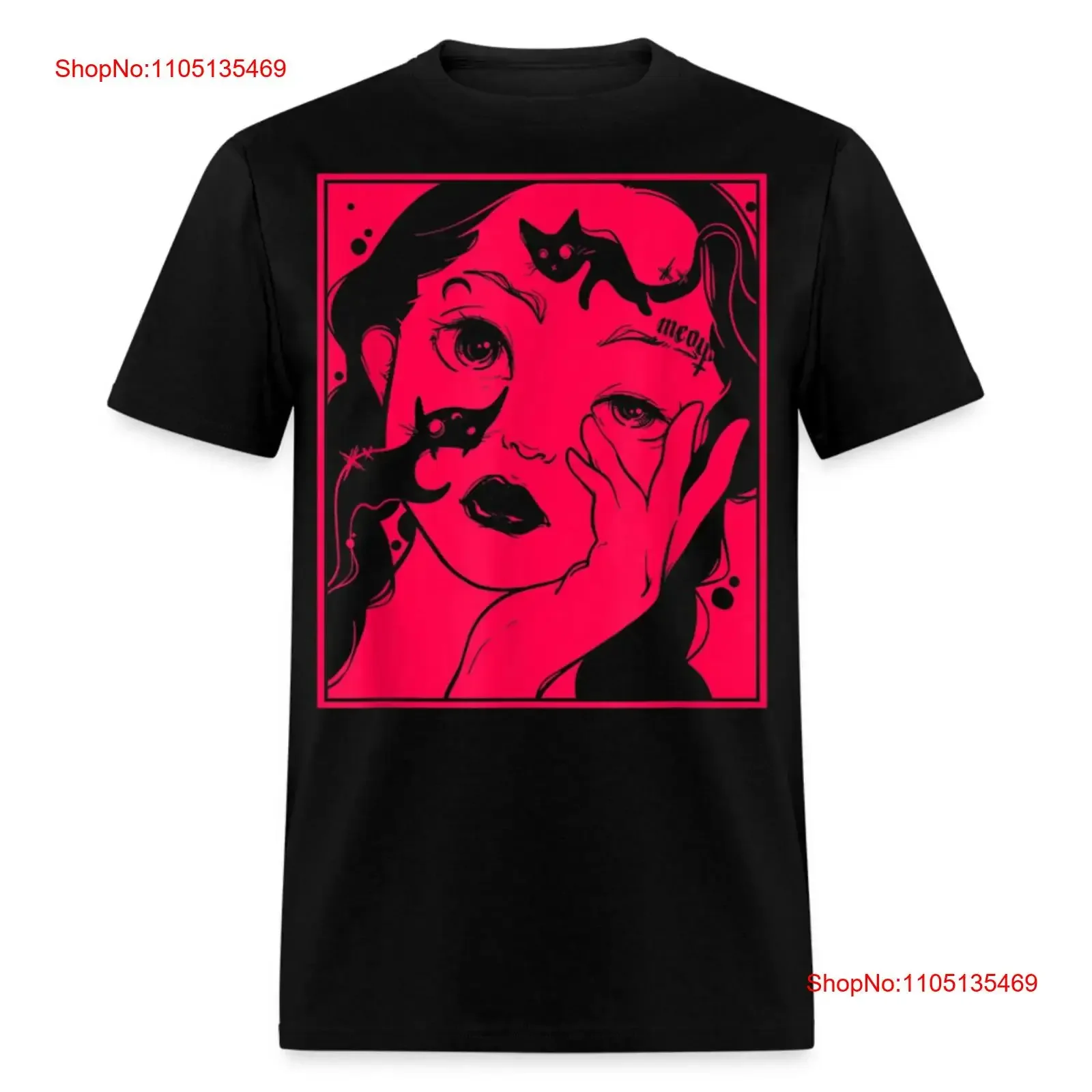 

Kawaii Soft Grunge E Girl Aesthetic shirt Harajuku Anime Waifu Cat Meow T vintage Washed fashion Stretched Unisex Versatile