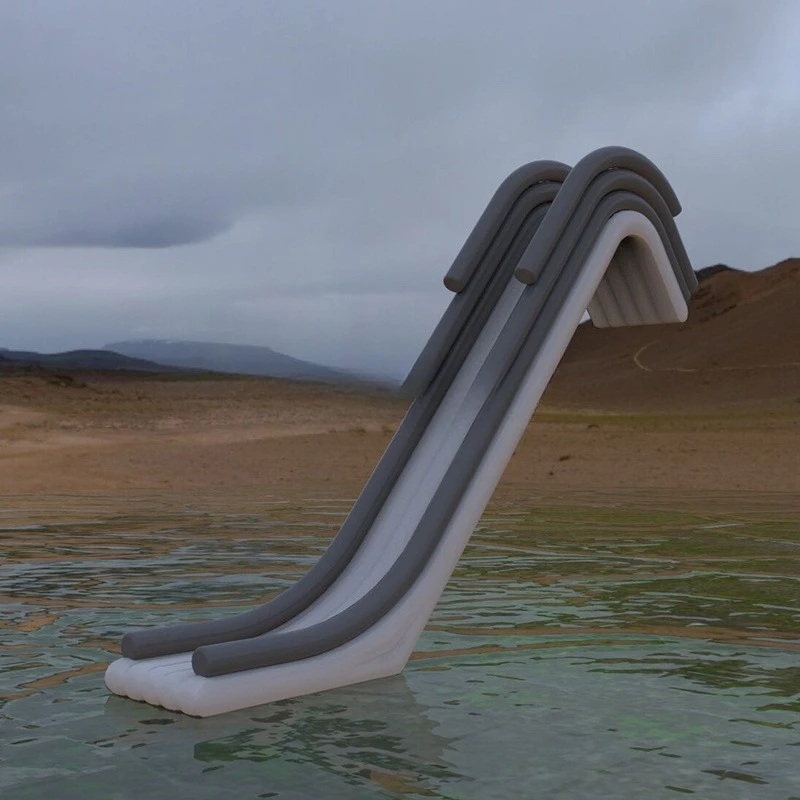 High-end durable inflatable water yacht slide, floating pool luxury cruise package summer
