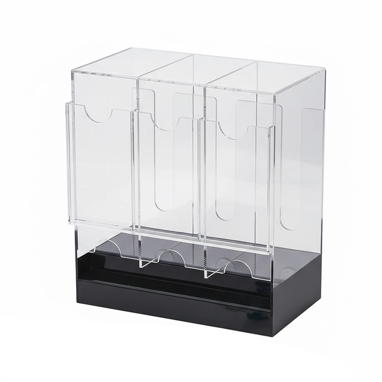 

3-Slot Acrylic Card Storage Box Booster Pack Dispenser , Deck Display Case Protector Organizer for Collectible Trading Cards