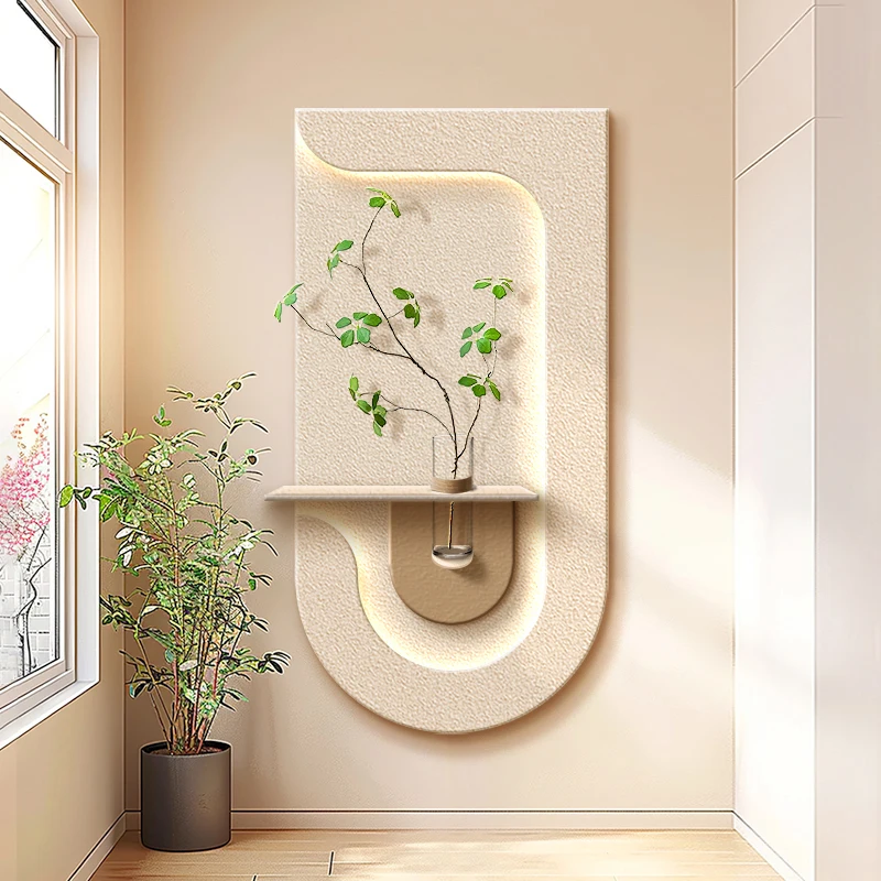Hydroponic green plants porch decorative painting sandstone three-dimensional entrance corridor aisle end hanging painting mural