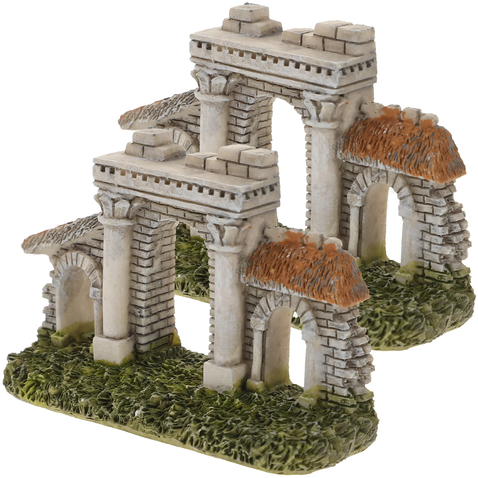 

2Pcs Fish Tank Arch Ornament Realistic Resin Aquarium Decor for Natural Underwater Landscape Bonsai Office Home Use