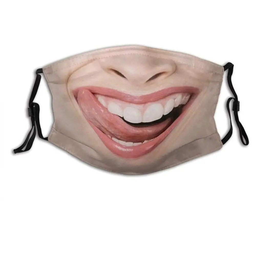 

Facial Expression 3D Three-dimensional Mask Personality Printed Funny Printed Mask Cotton Imitation Party Cosplay Mask