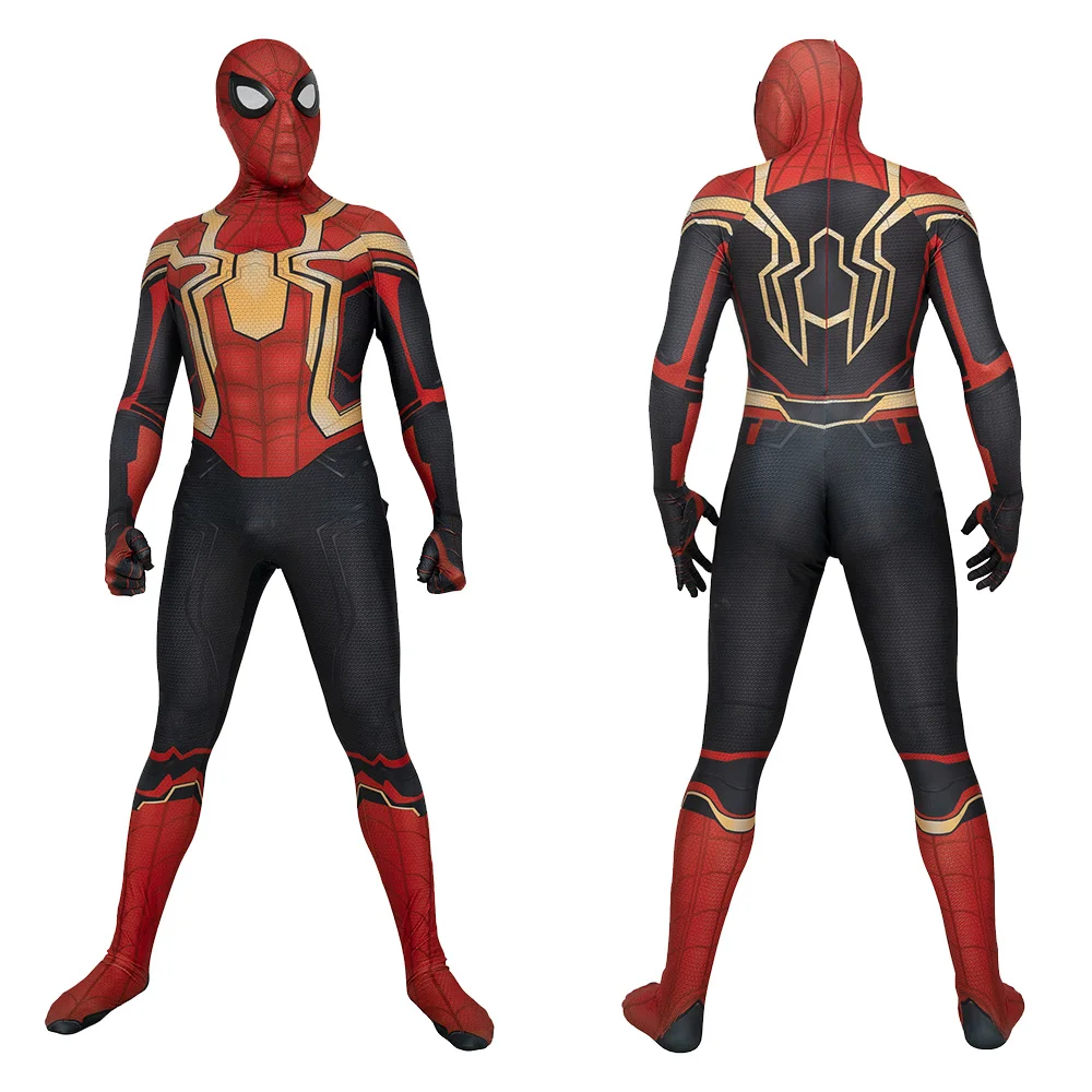 

Железный Человек-Паук текстурированная версия облегающий косплей паук 3D печатный спандекс костюм на Хэллоуин супергерой костюмы зентай для взрослых