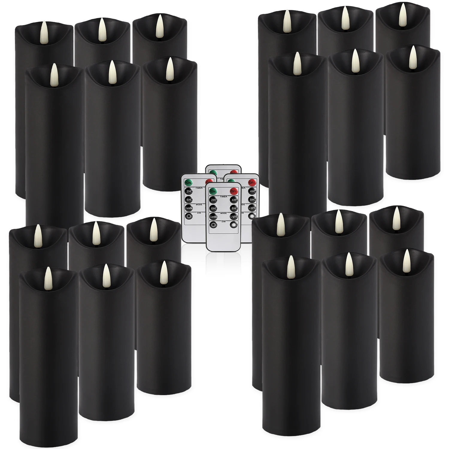 22 LED flameless candles - candle holders with realistic 3D flames | Powered by AAA batteries | Suitable for dinner parties, home decoration | Used for Christmas, Valentine's Day, weddings and churches (without batteries).