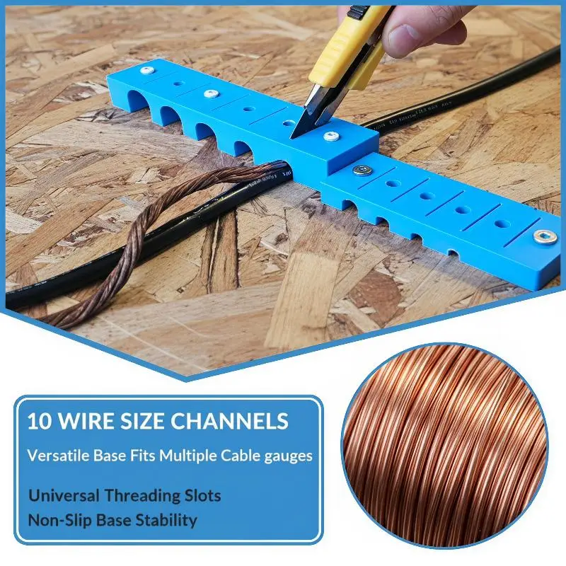 Wire Stripping Jig Ergonomic Design 10 Sizes Plastic Cable Stripper Tool for Household Circuit Repair