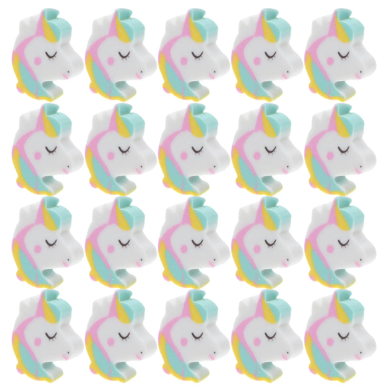 

50Pcs Horse Shaped Erasers Cute Mini Rubber School Supplies Kids Prizes Toddler Gifts Classroom Fun Pencil Accessories Colorful