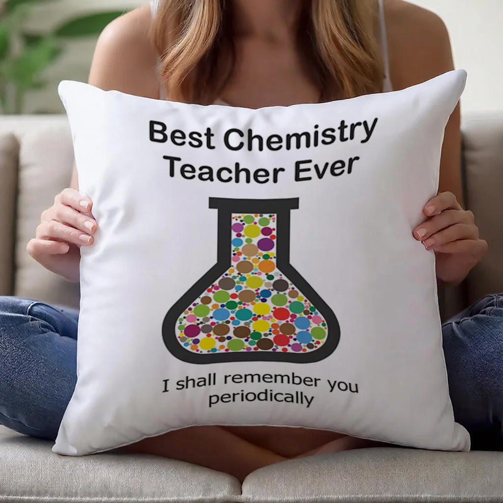 Best Chemistry Teacher Pillow Cover Double Sided Short Plush 18x18 Inch Zipper Washable Science Decor