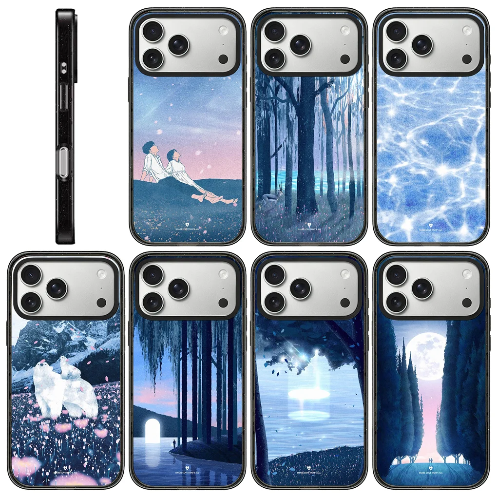 

Night 2.0 Acrylic Black Border Phone Cover for IPhone 12 13 14 15 16 17 Pro Max Case for IPhone 17 Air