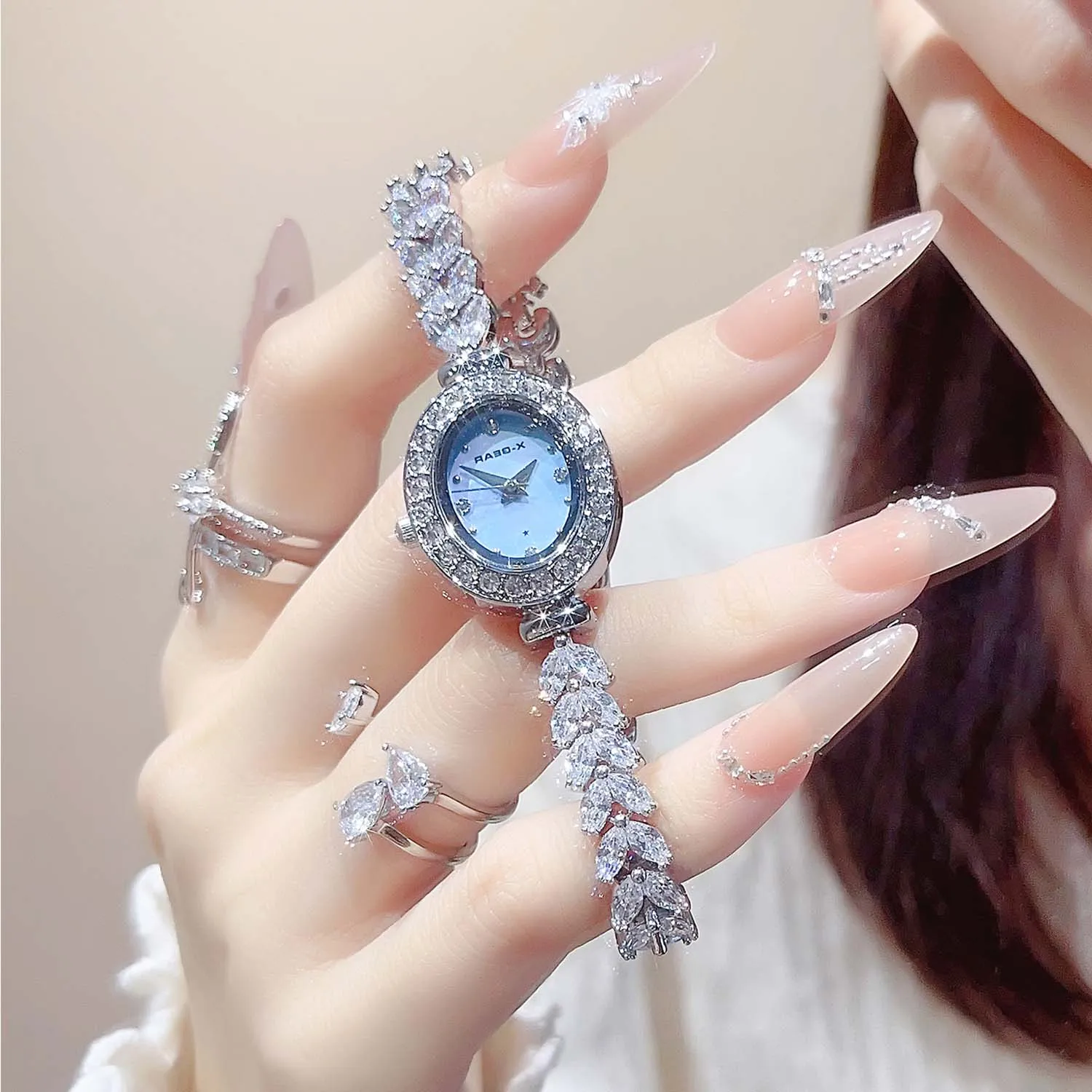 

Часы «Русалка», женские легкие роскошные бриллиантовые часы, элитный подарок, универсальные европейские и американские часы «рыбий хвост»