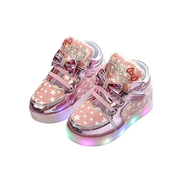 Girls Fashion Shiny Light Shoes Kids Luminous Shoes Spring And Autumn Children's LED Sneakers Children's Glowing Light Sneakers