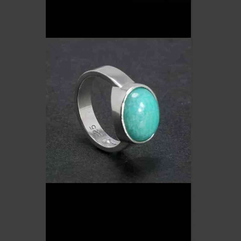 

Natural Turquoise Rings 925 Sterling Silver Plated Yellow Gold Gemstone for Women Birthday Christmas Jewelry Gift