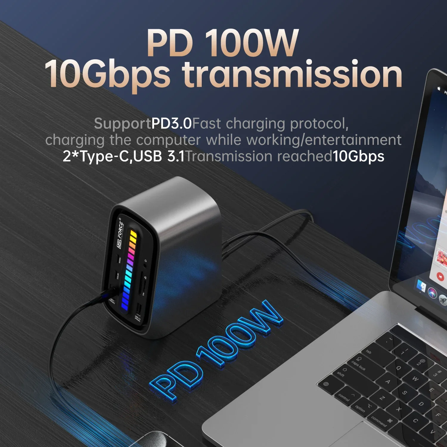 Imagem -05 - Triple Display Docking Station para Macbook m1 m2 Windows os com Hdmi Displayport pd Rj45 Portas Usb Hub Leitor de Cartões 10gbps