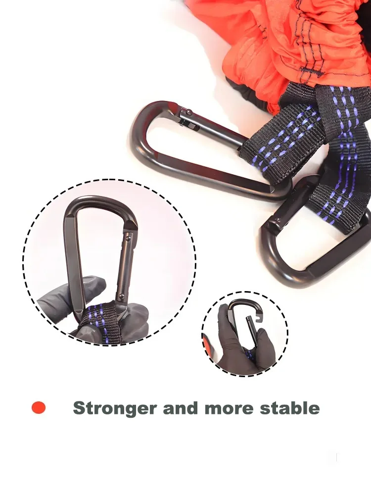 Rede portátil de acampamento ao ar livre para uma única pessoa com rede de nylon combinando com tecido de pára-quedas de alta resistência cama suspensa