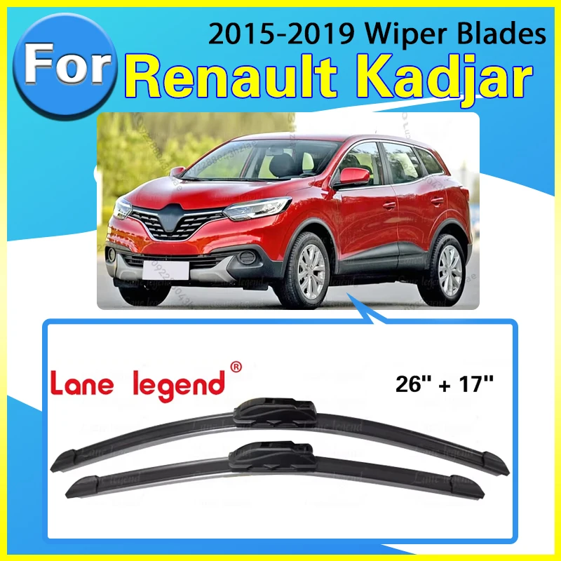 Für Renault Kadjar 2015-2019 2016 2017 2018 Wischer Vorne und Hinten Wischerblätter Windschutzscheibe Windschutz Fenster Bürsten 26 "+ 17"