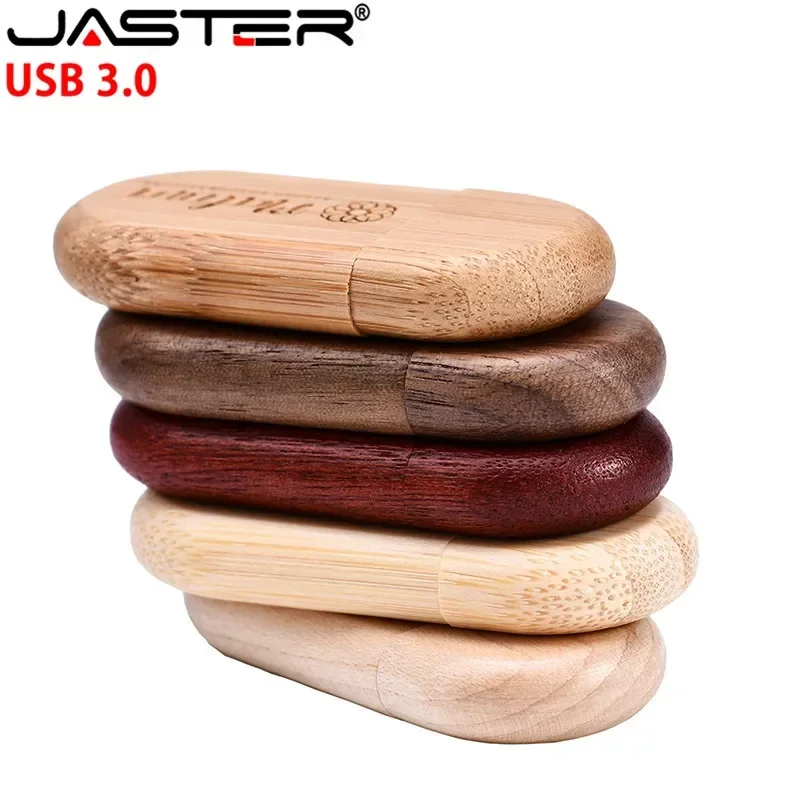 JASTER USB 3.0 Menyesuaikan LOGO Kayu + Kotak Pribadi Flashdisk 128GB 64GB 32GB 16GB Usb Flash drive Memori Pernikahan Hadiah