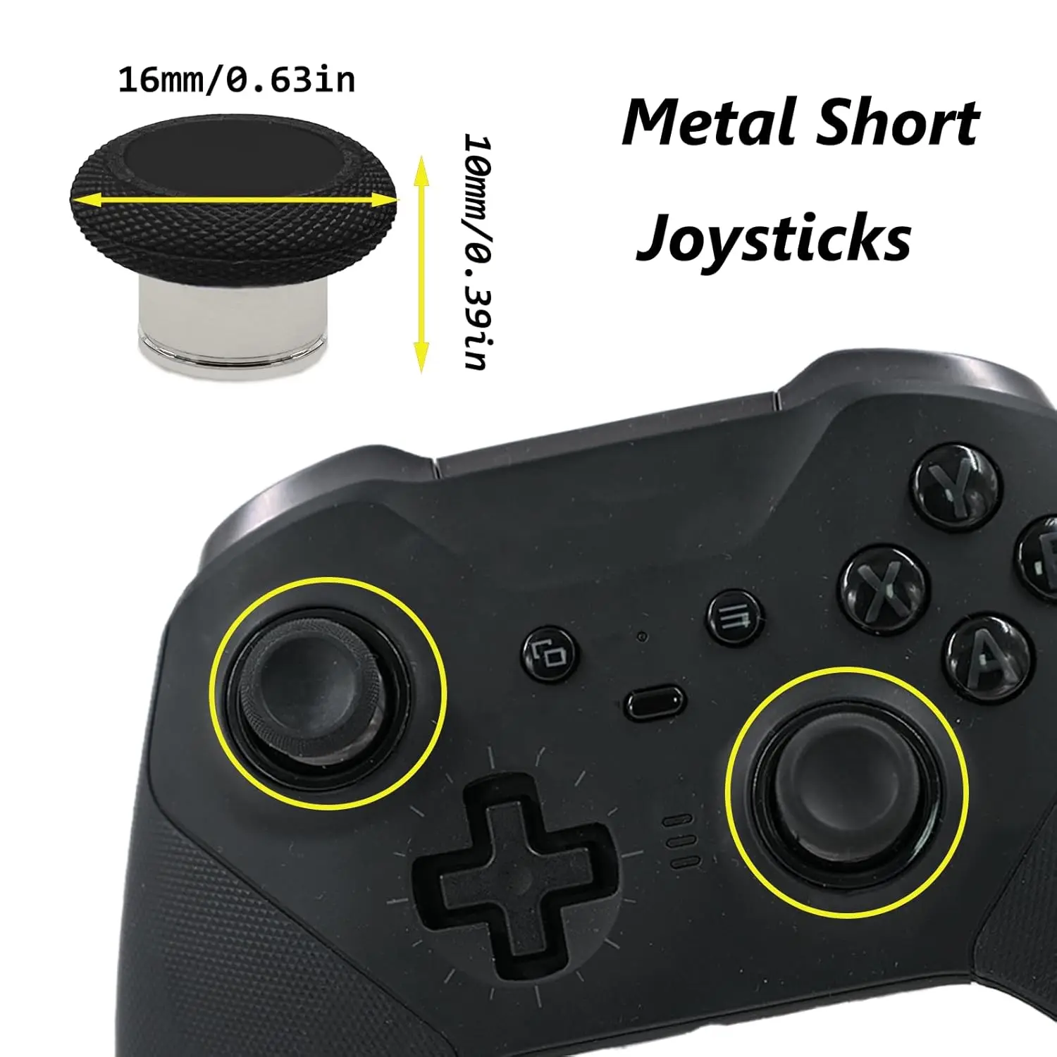 2x Low Sticks Thumbstick Replacement for Xbox Elite Wireless Controller Series Gen 2 1797 Standard Height Sticks