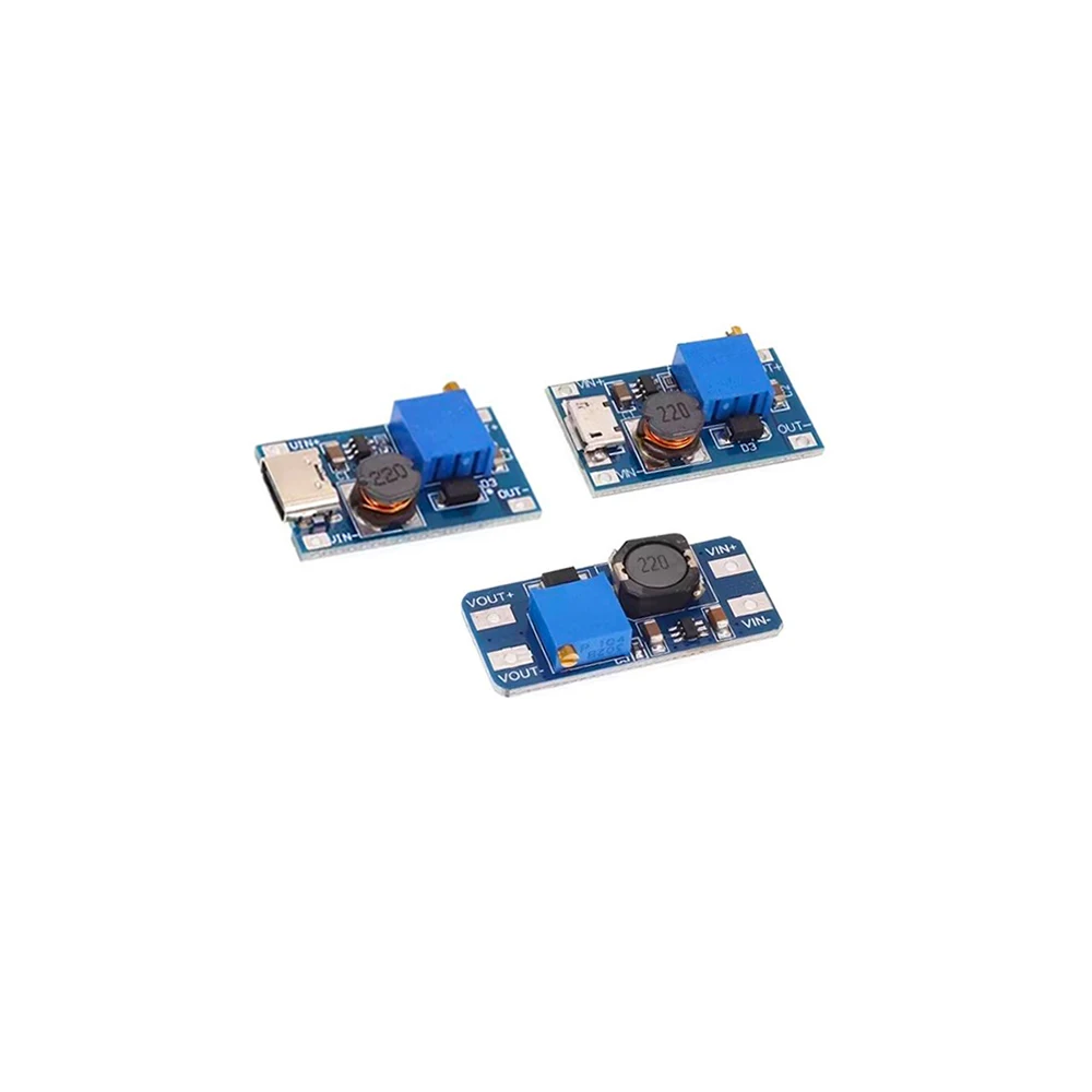 5-10PCS MT3608 Type-c / Micro USB 2A Max DC-DC Step Up Power Module Booster Power Module 3-5V to 5V/9V/12V/24V
