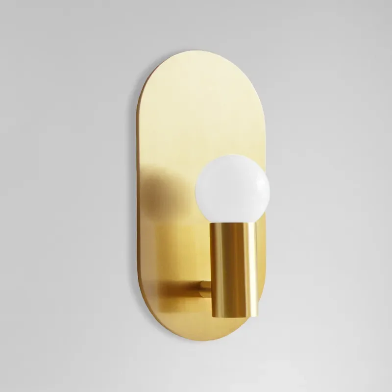 Nordic Creative Hotel Bedside Wall Lamp Outdoor Retro Brass Light Luxury Wall Sconce for Hotel Clubhouse Direct Supply Lighting
