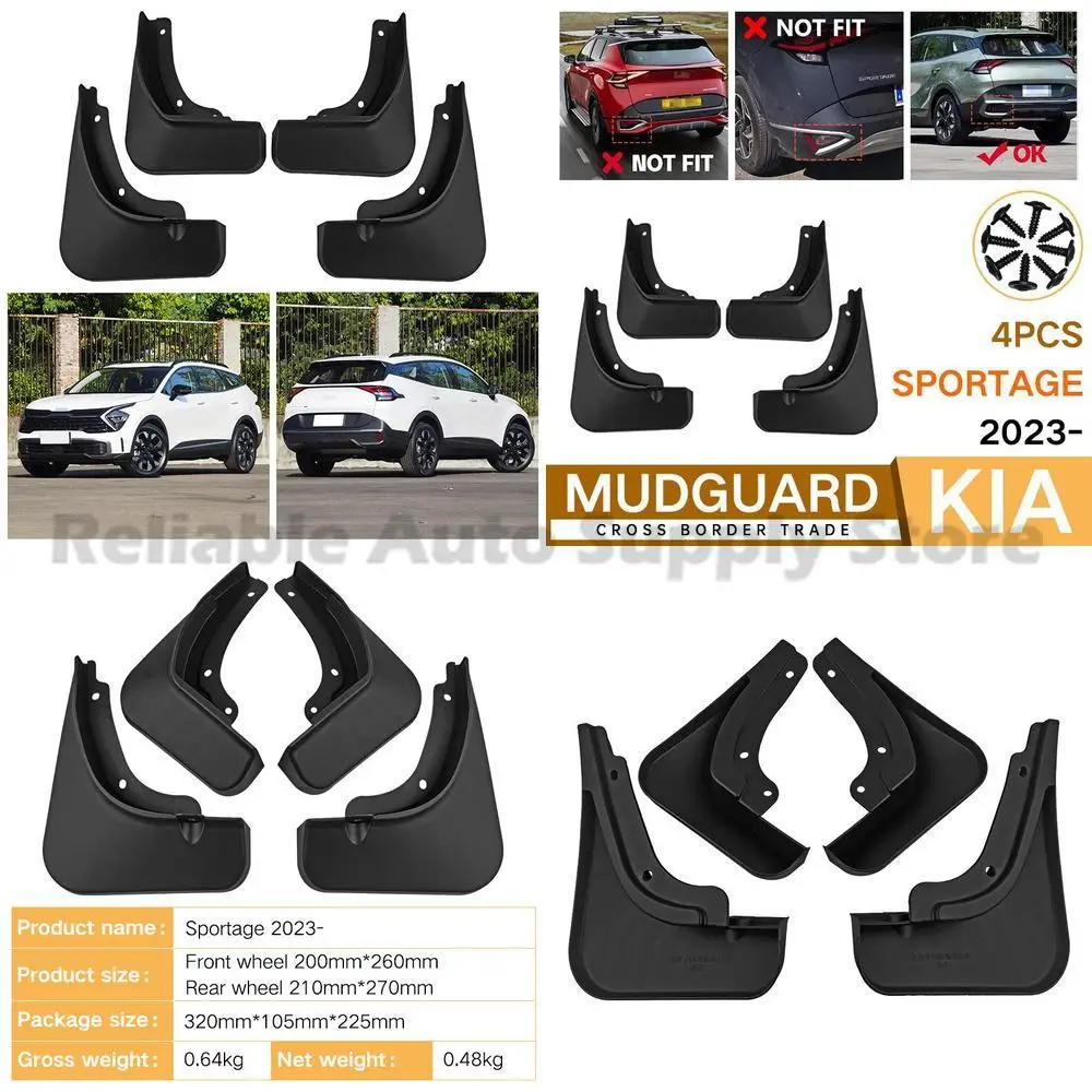 

For Kia Sportage 2023-2024 Mud Flaps High Quality Durable Fender Protector Auto Accessories Premium Rubber Tire Guard