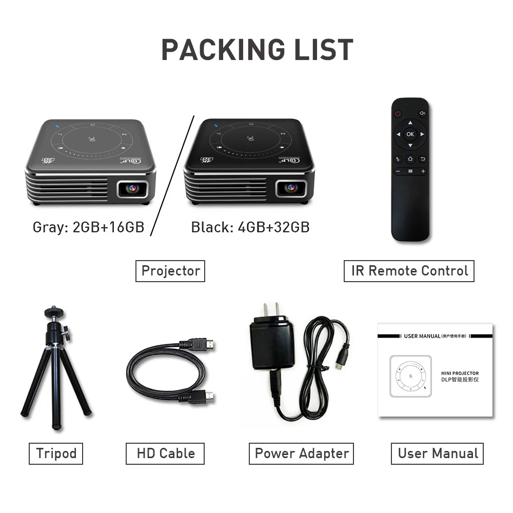 Salange P11 يدعم 4K Smart DLP Mini Android 9.0 WIFI BT HD جيب صغير أجهزة عرض محمولة فيديو متعاطي المخدرات المحمول مع بطارية