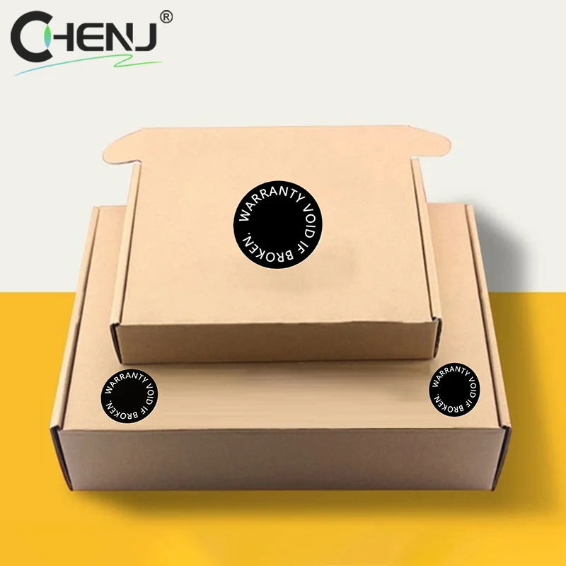 100 PZ 10mm GARANZIA VOID IF BROKEN Foro per vite Tamper Evident Sigillo di sicurezza Rimozione a prova di fragile Adesivo di carta Avvertimento aperto