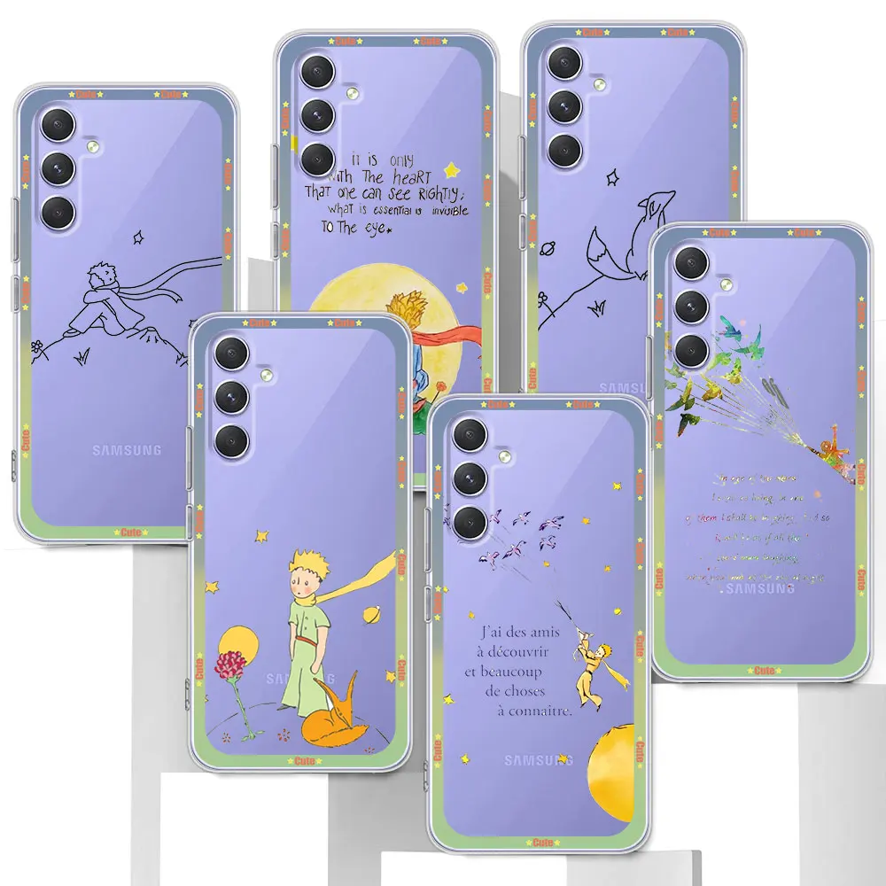 Cartoon King the Little Prince Case for Samsung Galaxy A21s A54 A12 A23 A13 A15 A34 A55 A41 A52 A11 A31 A33 TPU Soft Phone Cover